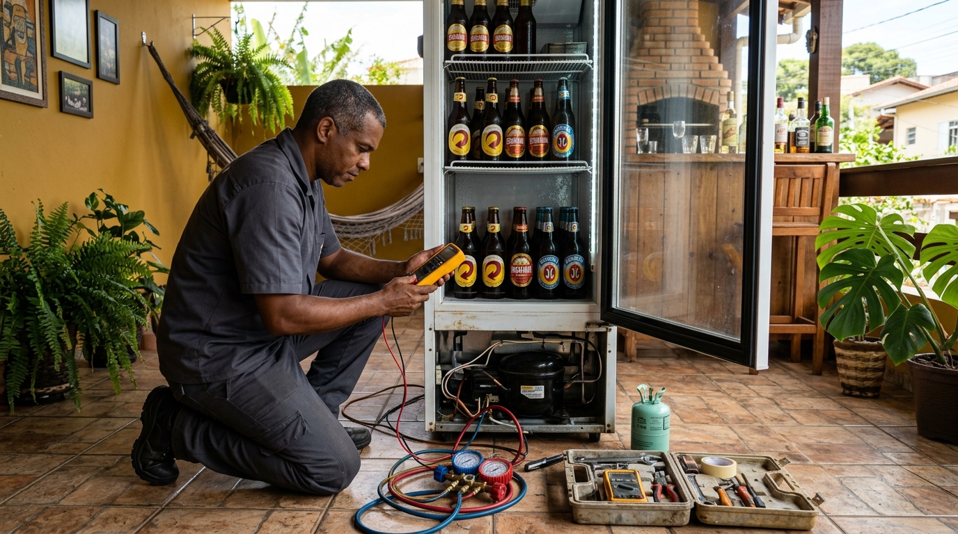 Manutenção da placa eletrônica de cervejeira em Aparecida de Goiânia‑GO